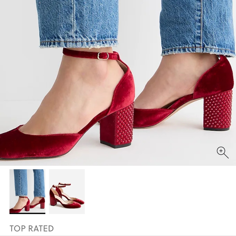 J.Crew Maisie studded heels in velvet